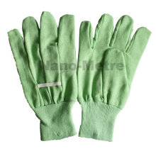 NMSAFETY Kostenlose Probe grünen Handschuh Garten / Handschuh Baumwolle mit Mini-PVC-Punkten auf Palm Arbeitshandschuh